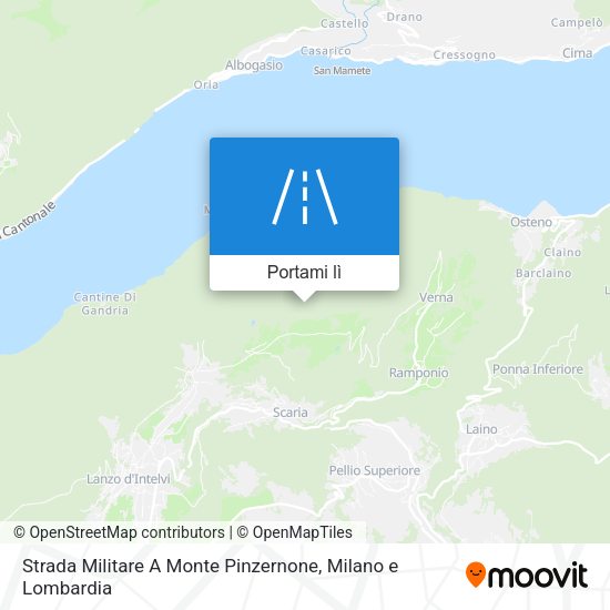 Mappa Strada Militare A  Monte Pinzernone