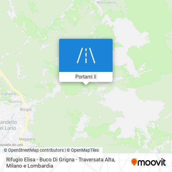 Mappa Rifugio Elisa - Buco Di Grigna - Traversata Alta