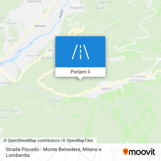 Mappa Strada Piscedo - Monte Belvedere
