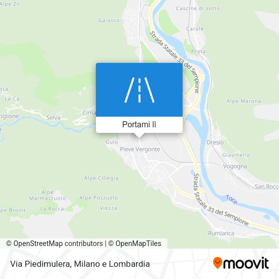 Mappa Via Piedimulera