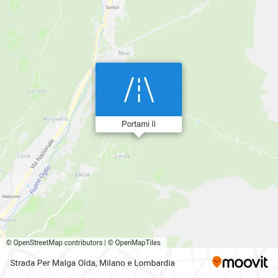 Mappa Strada Per Malga Olda