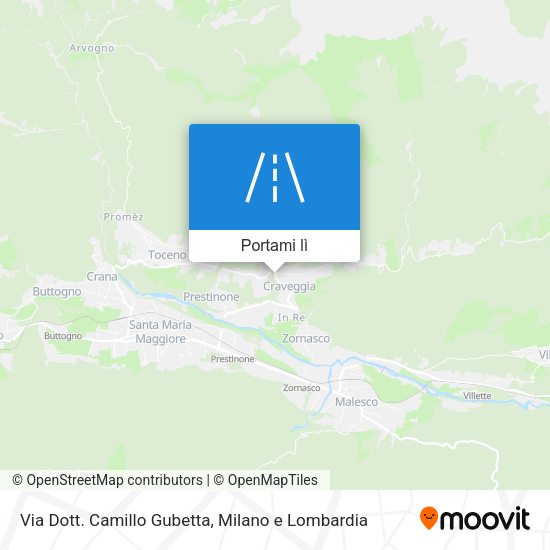 Mappa Via Dott. Camillo Gubetta