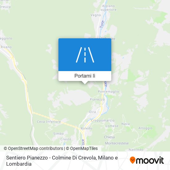 Mappa Sentiero Pianezzo - Colmine Di Crevola