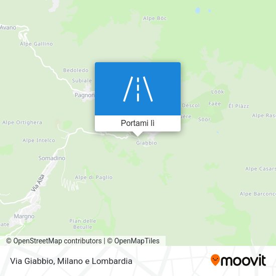 Mappa Via Giabbio