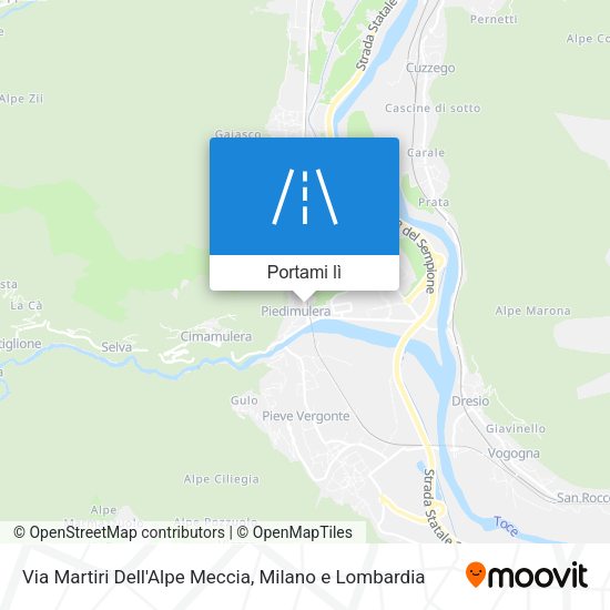 Mappa Via Martiri Dell'Alpe Meccia
