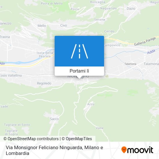 Mappa Via Monsignor Feliciano Ninguarda