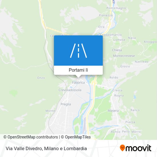 Mappa Via Valle Divedro