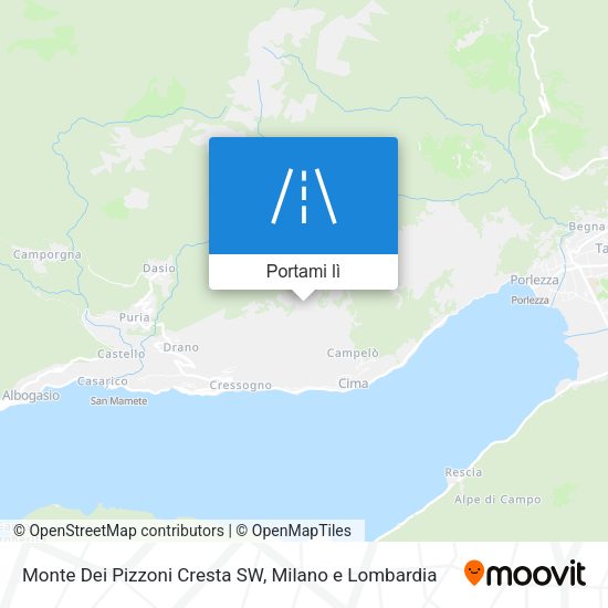 Mappa Monte Dei Pizzoni Cresta SW
