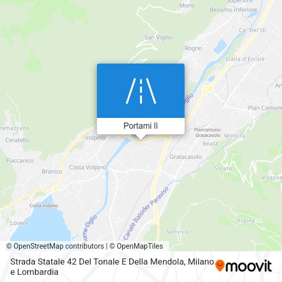 Mappa Strada Statale 42 Del Tonale E Della Mendola