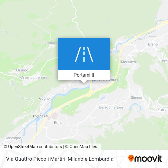Mappa Via Quattro Piccoli Martiri