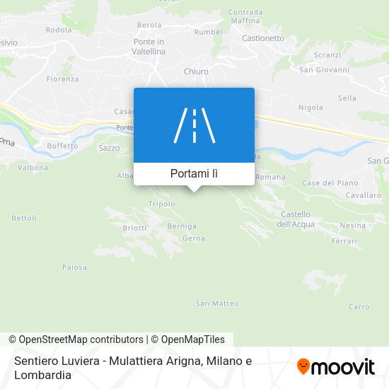 Mappa Sentiero Luviera - Mulattiera Arigna
