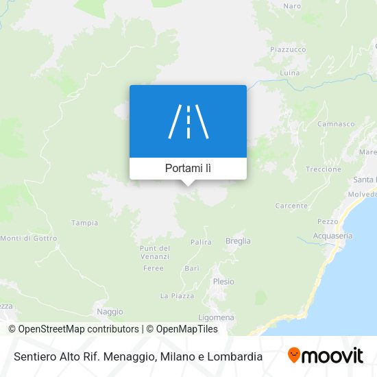 Mappa Sentiero Alto Rif. Menaggio