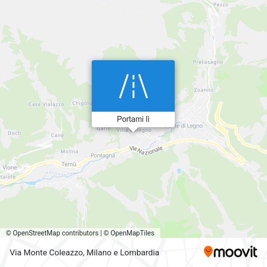 Mappa Via Monte Coleazzo