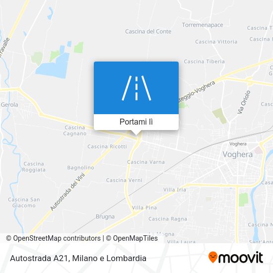 Mappa Autostrada A21