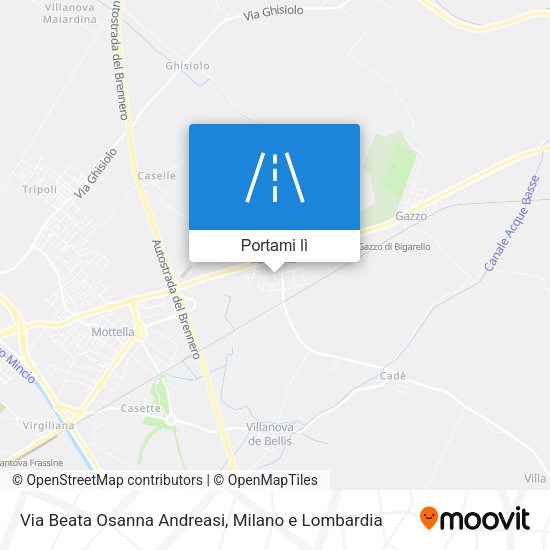 Mappa Via Beata Osanna Andreasi