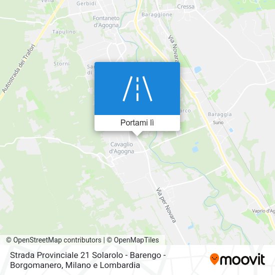 Mappa Strada Provinciale 21 Solarolo - Barengo - Borgomanero
