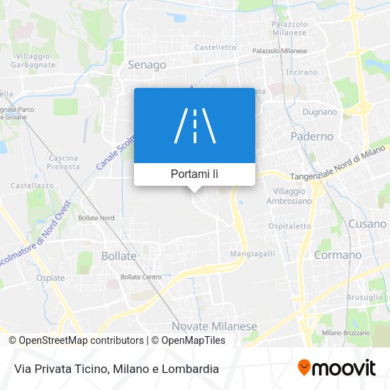Mappa Via Privata Ticino