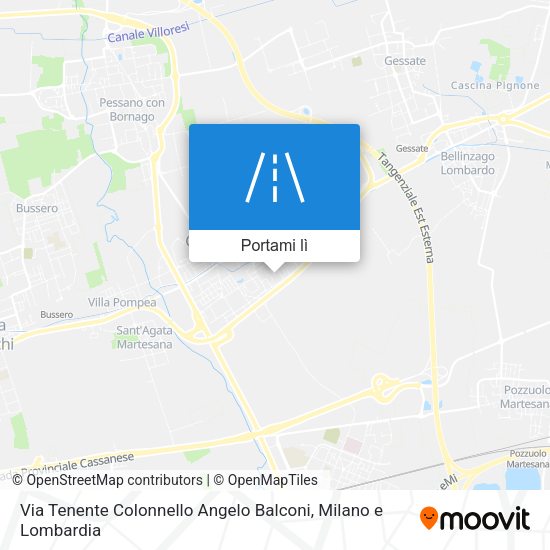 Mappa Via Tenente Colonnello Angelo Balconi