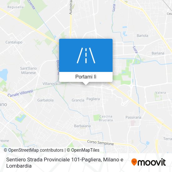 Mappa Sentiero Strada Provinciale 101-Pagliera