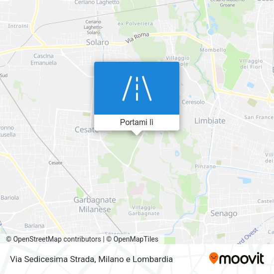 Mappa Via Sedicesima Strada