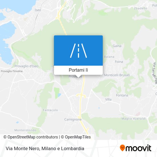 Mappa Via Monte Nero