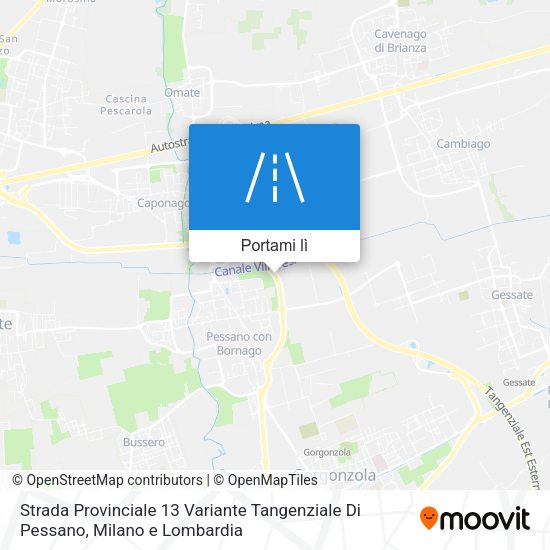 Mappa Strada Provinciale 13 Variante Tangenziale Di Pessano