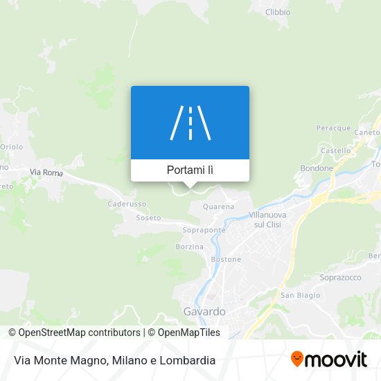 Mappa Via Monte Magno