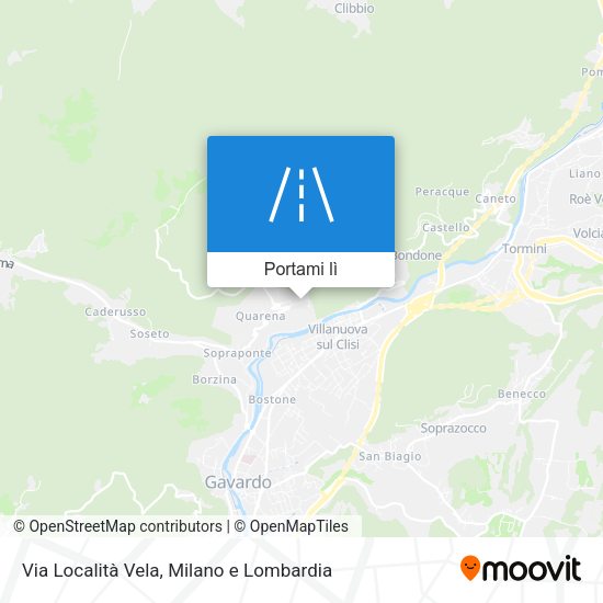 Mappa Via Località Vela