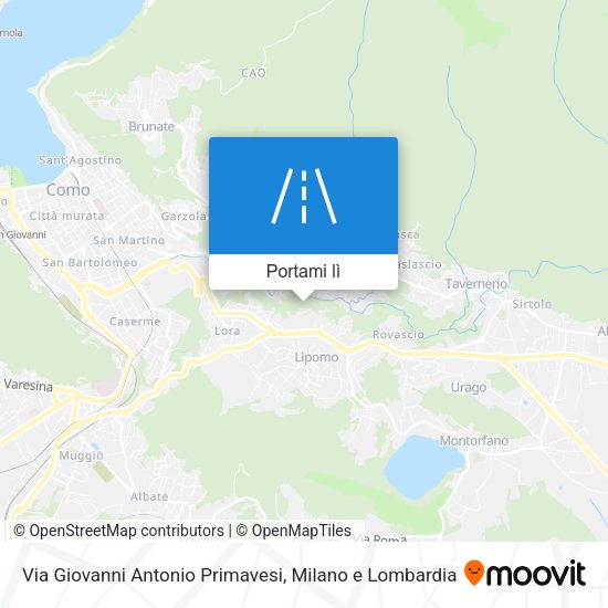 Mappa Via Giovanni Antonio Primavesi