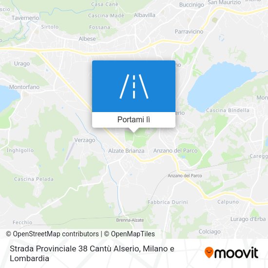 Mappa Strada Provinciale 38 Cantù Alserio