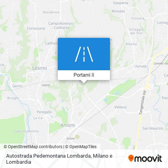 Mappa Autostrada Pedemontana Lombarda