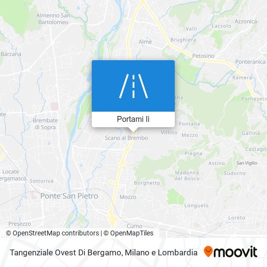 Mappa Tangenziale Ovest Di Bergamo