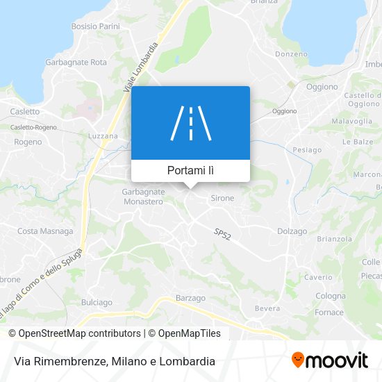Mappa Via Rimembrenze