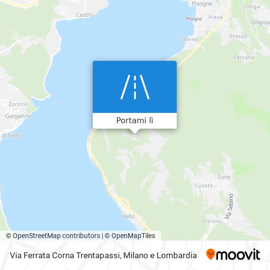 Mappa Via Ferrata Corna Trentapassi
