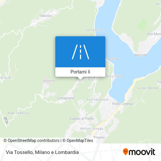 Mappa Via Tossello