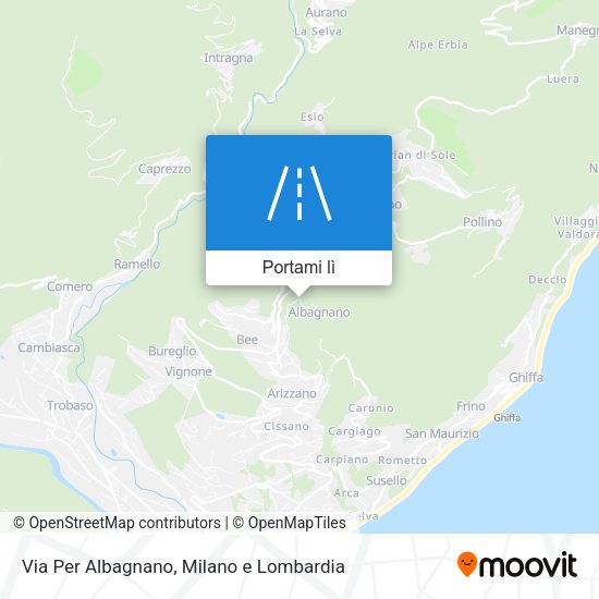 Mappa Via Per Albagnano