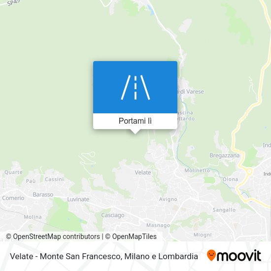 Mappa Velate - Monte San Francesco