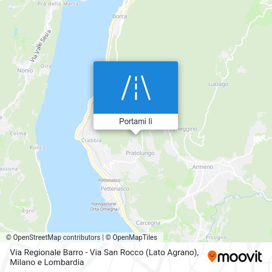 Mappa Via Regionale Barro - Via San Rocco (Lato Agrano)