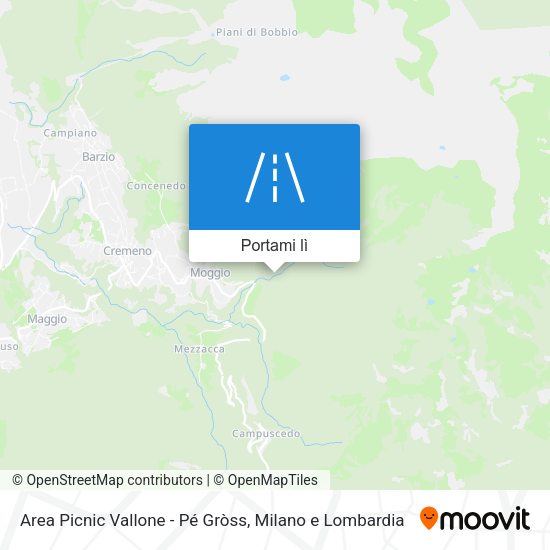 Mappa Area Picnic Vallone - Pé Gròss
