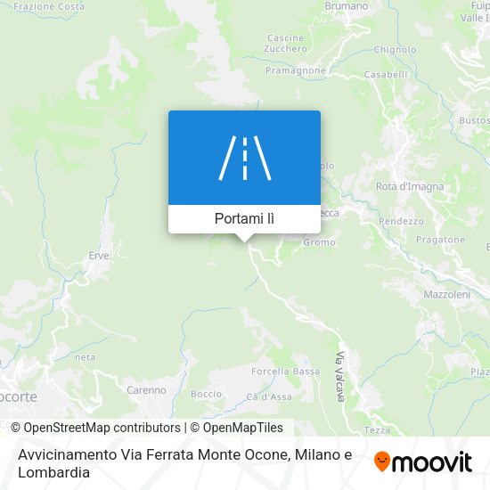 Mappa Avvicinamento Via Ferrata Monte Ocone