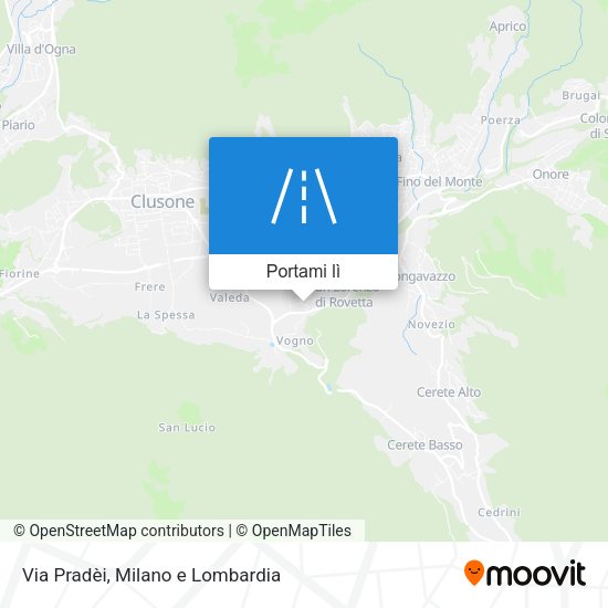 Mappa Via Pradèi
