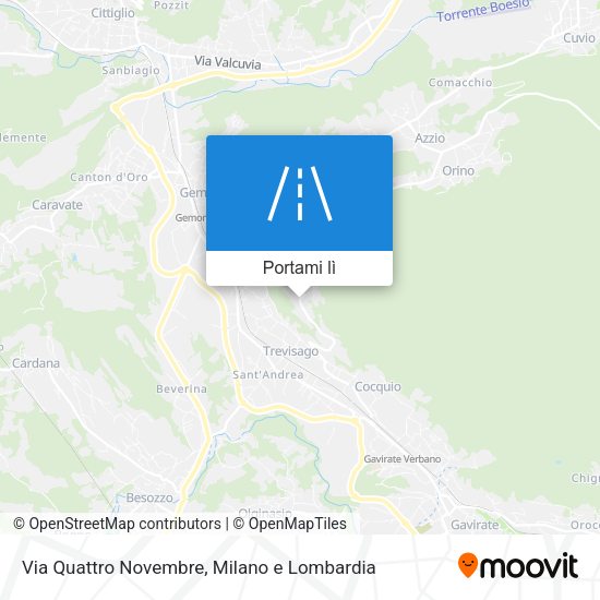 Mappa Via Quattro Novembre