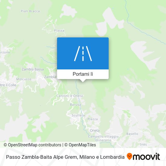 Mappa Passo Zambla-Baita Alpe Grem