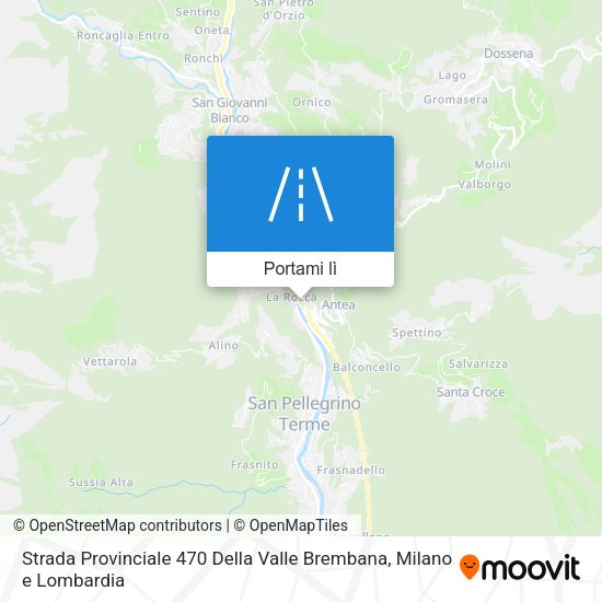 Mappa Strada Provinciale 470 Della Valle Brembana