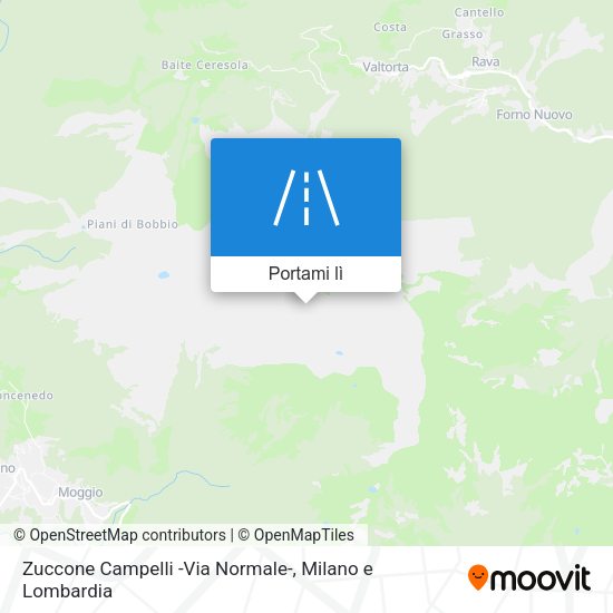 Mappa Zuccone Campelli -Via Normale-