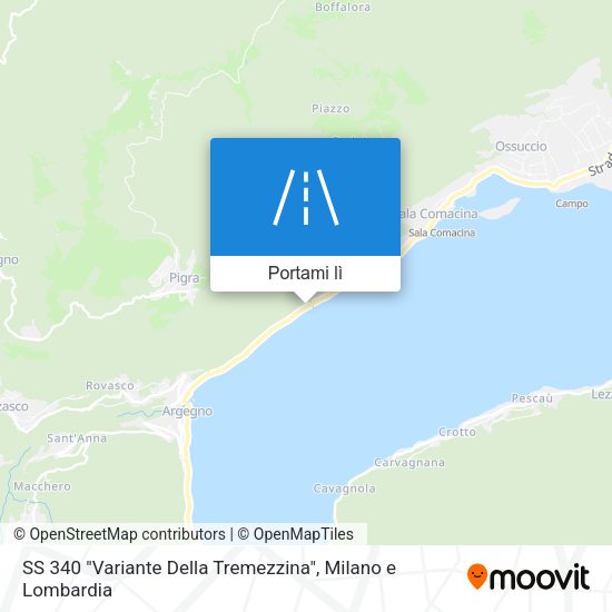 Mappa SS 340 "Variante Della Tremezzina"