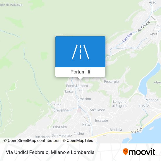Mappa Via Undici Febbraio