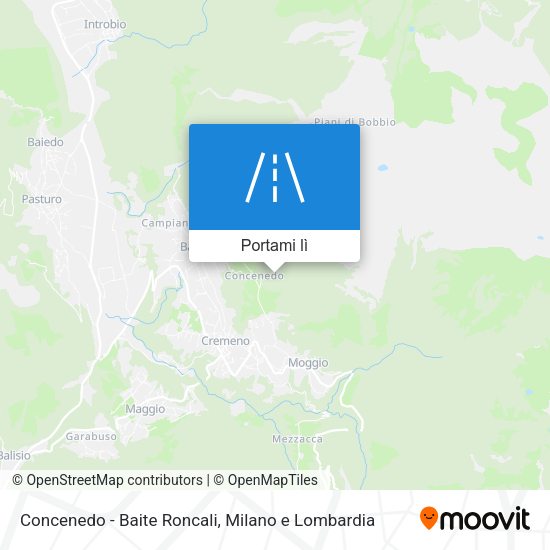 Mappa Concenedo - Baite Roncali