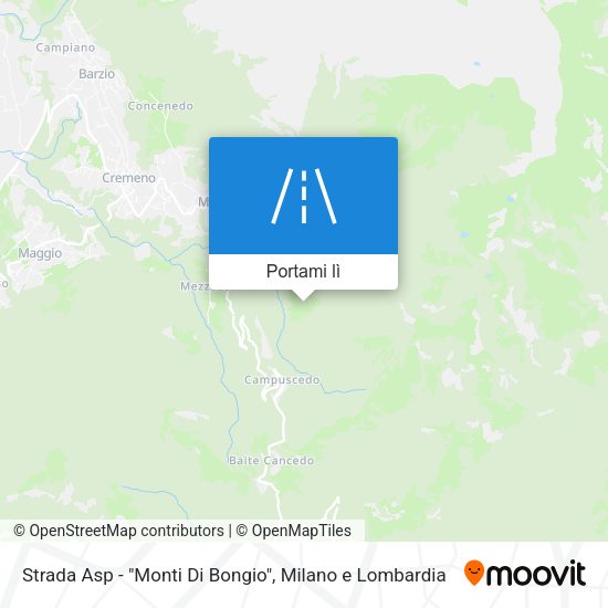 Mappa Strada Asp - "Monti Di Bongio"