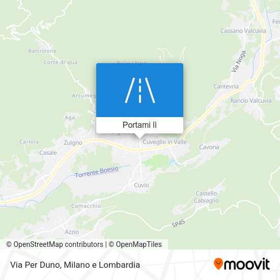 Mappa Via Per Duno